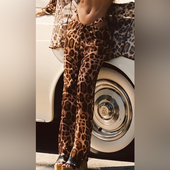 SKATIE cheetah animal print wide leg pants - Picture 1 of 6